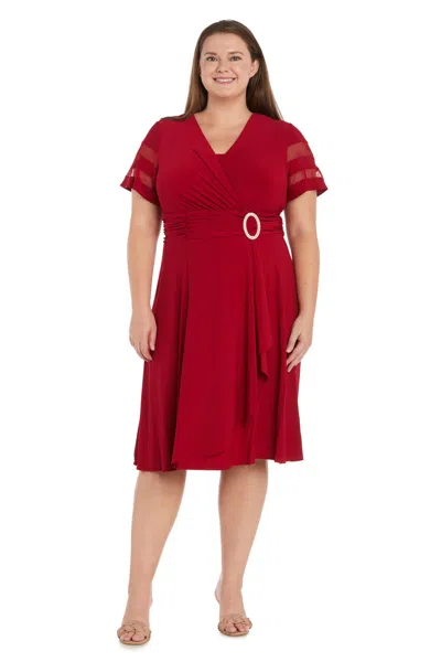 R & M Richards 9129w Short Cocktail Plus Size Dress In Red