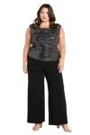 R & M Richards 9152w Long Plus Size Formal Metallic Jumpsuit In Multi