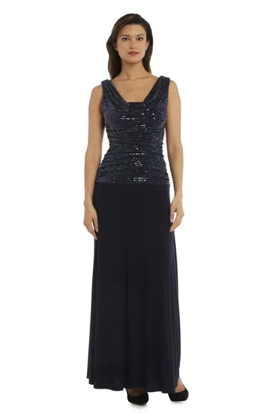R & M Richards 9159 Long Mother Of The Bride Dress In Blue