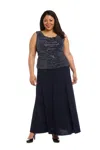 R & M Richards 9159w Long Plus Size Sequin Formal Dress In Multi