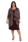 R & M Richards 9187w Short Plus Size Jacket Dress In Brown