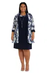 R & M Richards 9313w Plus Size Jacket Short Dress In Multi