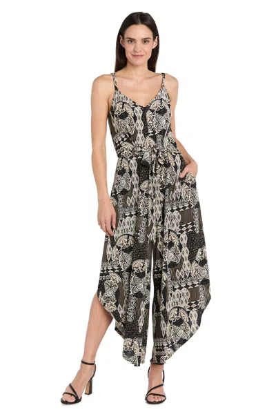 R & M Richards 9334p High Low Printed Formal Petite Jumpsuit In Multi