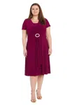 R & M Richards 9881w Plus Size Short Dress In Purple