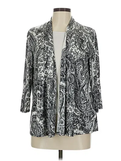 Pre-owned R & M Richards Cardigan Sweater In Silver