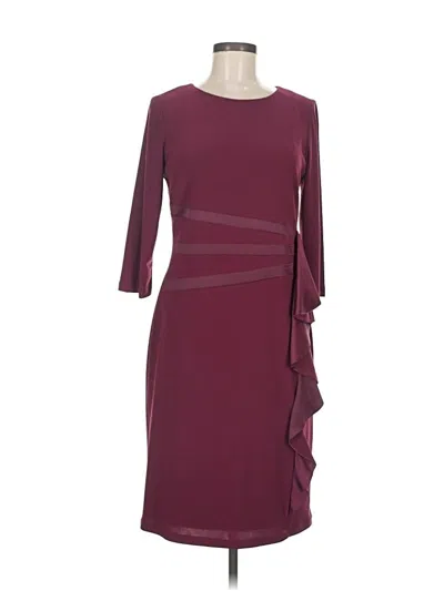 Pre-owned R & M Richards Cocktail Dress In Burgundy