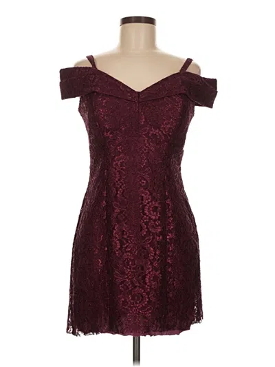 Pre-owned R & M Richards Cocktail Dress In Burgundy