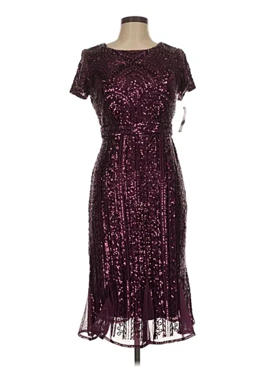Pre-owned R & M Richards Cocktail Dress In Burgundy
