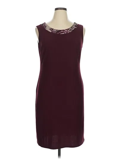 Pre-owned R & M Richards Cocktail Dress In Burgundy