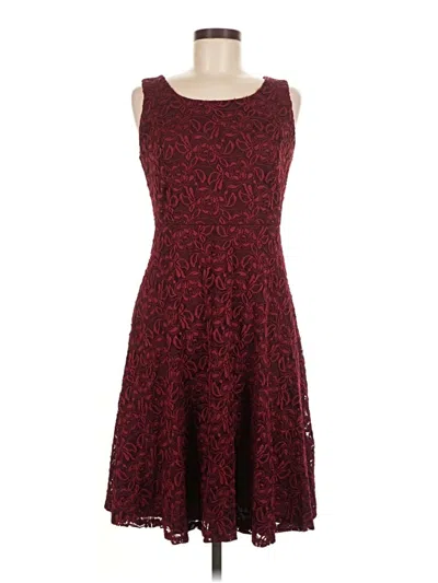 Pre-owned R & M Richards Cocktail Dress In Burgundy
