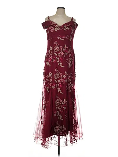 Pre-owned R & M Richards Cocktail Dress In Burgundy