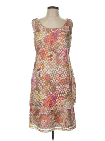 Pre-owned R & M Richards Cocktail Dress In Tan