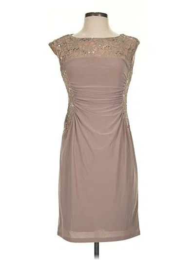Pre-owned R & M Richards Cocktail Dress In Tan