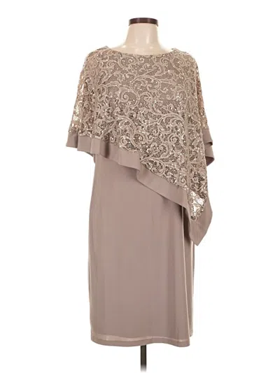 Pre-owned R & M Richards Cocktail Dress In Tan