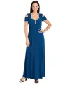 R & M Richards Cold-shoulder Gown In Peacock