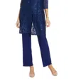 R & M Richards Lace 3/4 Sleeve 3-piece Pants Set In Royal