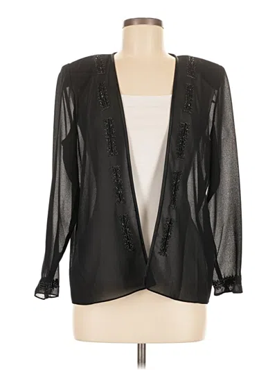 Pre-owned R & M Richards Long Sleeve Blouse In Black