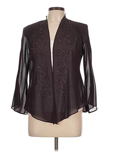 Pre-owned R & M Richards Long Sleeve Blouse In Black