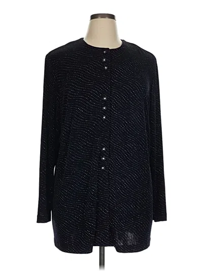 Pre-owned R & M Richards Long Sleeve Blouse In Black