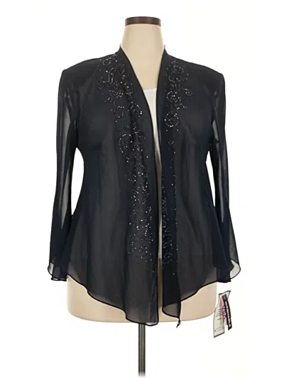 Pre-owned R & M Richards Long Sleeve Blouse In Black