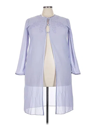 Pre-owned R & M Richards Long Sleeve Blouse In Blue
