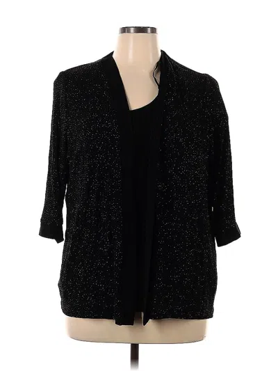 Pre-owned R & M Richards Long Sleeve Top Black Cowl Neck Tops