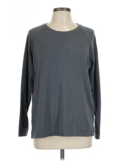 Pre-owned R & M Richards Long Sleeve Top Gray Crew Neck Tops