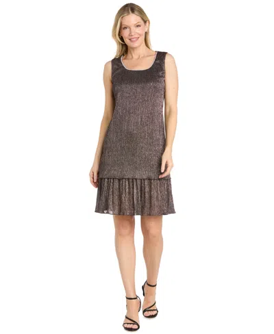 R & M Richards Petite Scoop Dress & Open Front Jacket, 2-piece Set In Gray