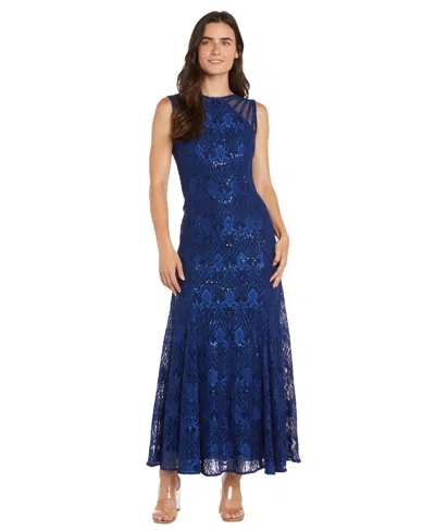 R & M Richards Petite Sequin Lace Gown In Cadet | ModeSens