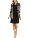 R & M Richards Petite 2-pc. Animal-print Jacket & Dress Set In Black