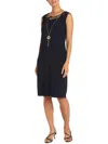 R & M Richards Petites Womens Contrast Trim Polyester Sheath Dress In Multi