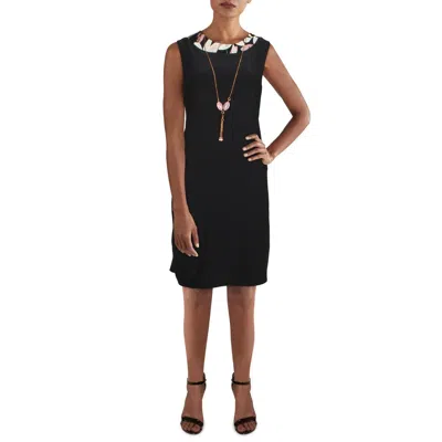 R & M Richards Petites Womens Knit Sleeveless Sheath Dress In Multi