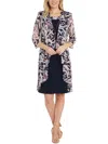 R & M Richards Petites Womens Open Front Textured Duster Blazer In Multi