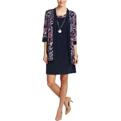 R & M Richards Petites Womens Metallic Polyester Two Piece Dress