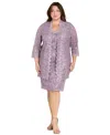 R & M Richards Plus Size 2-pc. Lace Jacket & Dress Set