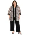 R & M Richards Plus Size 2-pc. Soutache Layered-look Jacket & Pants Set In Blush,black