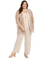 R & M Richards 3-piece Evening Pant Set In Gold In Gold