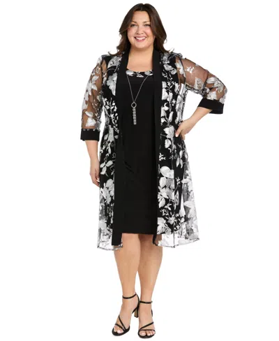R & M Richards Plus Size Dress & Jacket, 2-piece Set In Multi