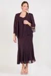 R & M Richards Plus Size Evening Jacket Dress In Purple