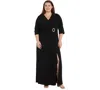 R & M Richards Plus Size Fukuro Faux-wrap Jacket Dress In Black