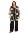 R & M Richards Plus Size Jacket, Necklace Top & Pant Set
