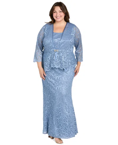 R & M Richards Plus Size Metallic Lace Jacket And Dress