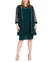 R & M Richards Women's 2pc. Rhinestone-trim Sheath Dress & Open-front Jacket In Dark Green