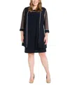 R & M Richards Plus Size Rhinestone-trim Jacket & Sheath Dress In Navy