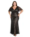 R & M Richards Plus Size Sequin Detail Maxi Dress In Black
