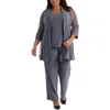 R & M Richards Plus Womens 2pc Jacket Pant Suit In Pink