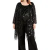 R & M Richards Plus Womens 3-in-1 Polyester Open-front Blazer