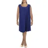 R & M Richards Plus Womens Glitter Sleeveless Cocktail And Party Dress In Blue