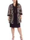 R & M Richards Plus Womens Jacket Polyester Two Piece Dress In Multi
