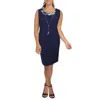 R & M Richards Plus Womens Knit Sleeveless Shift Dress In Blue